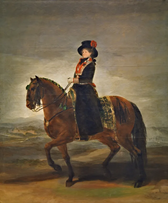 La reina María Luisa a caballo, Francisco de Goya