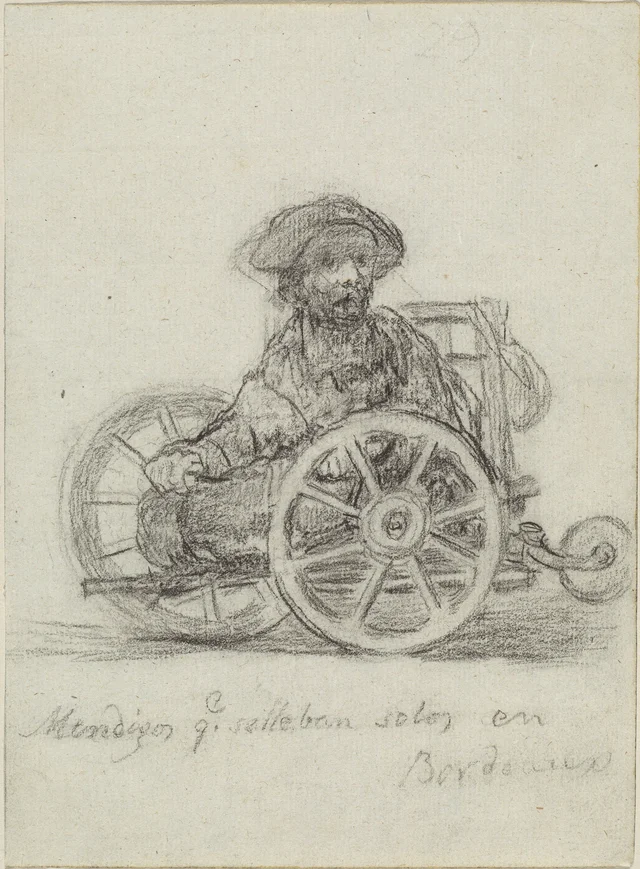 Mendigos que se llevan solos en Bordeaux (Beggars Who Get about on Their Own in Bordeaux), Francisco de Goya