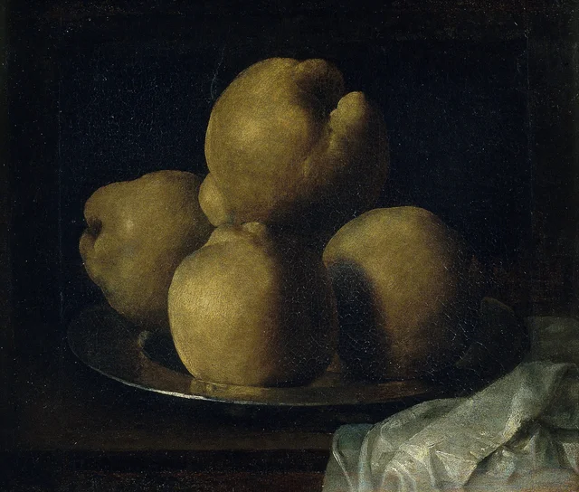 Bodegón con plato de membrillos, Francisco de Zurbarán