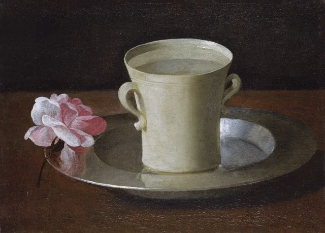 A Cup of Water and a Rose in a Plate of Silver, Francisco de Zurbarán