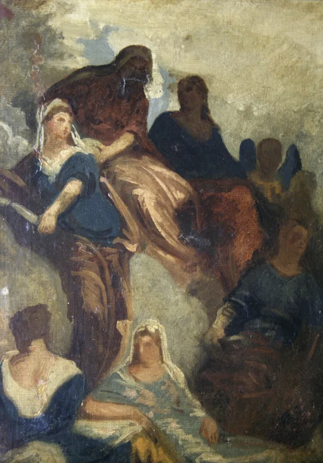 Cena celeste, fragmento de um mural veneziano do século XVII, Francisco Laso