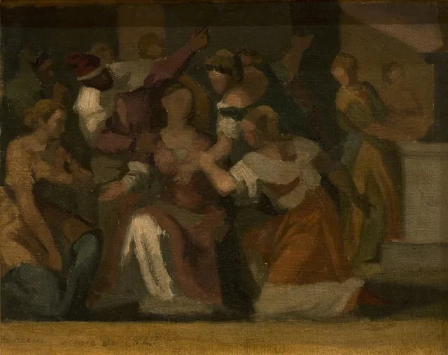 Santa Cristina incitada a adorar os ídolos, segundo Paolo Veronese, Francisco Laso