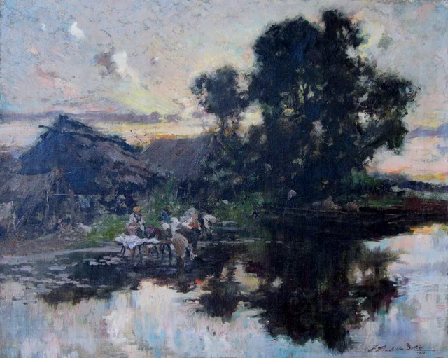 On the Riverbank, Francisco Pradilla
