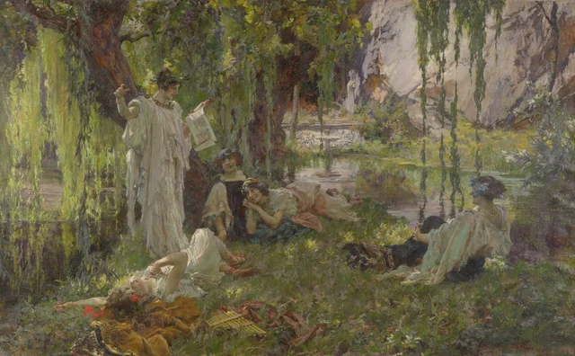 Lectura de Anacreonte, Francisco Pradilla