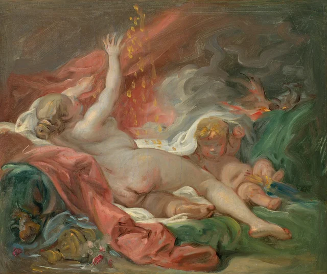 Dánae y la lluvia de oro, estudio, François Boucher