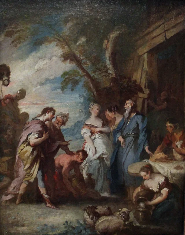 Rébecca reçoit les présents d'Abraham