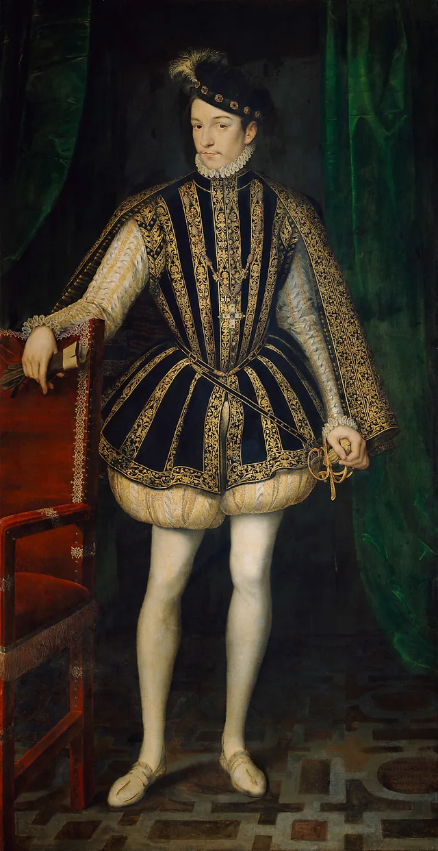 Carlos IX, rey de Francia, de cuerpo entero, François Clouet