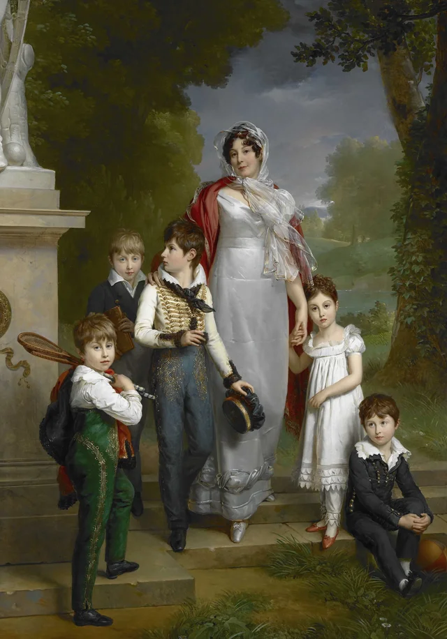 La mariscala Lannes, duquesa de Montebello, y sus hijos
