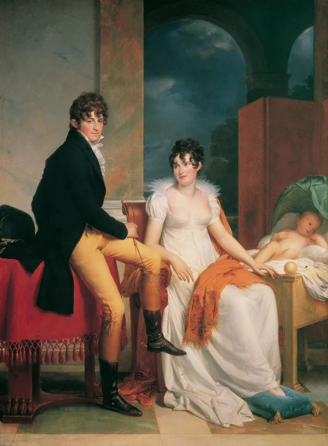 El conde Moritz von Fries con su mujer y su hijo