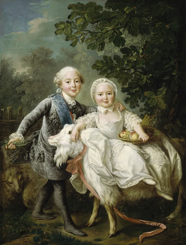 Charles-Philippe de France, comte d'Artois, futur Charles X (1757-1836), et sa sœur Madame Clotilde, future reine de Sardaigne (1759-1802), François-Hubert Drouais