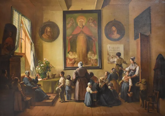 Interior de uma sala de asilo infantil, François Marius Granet