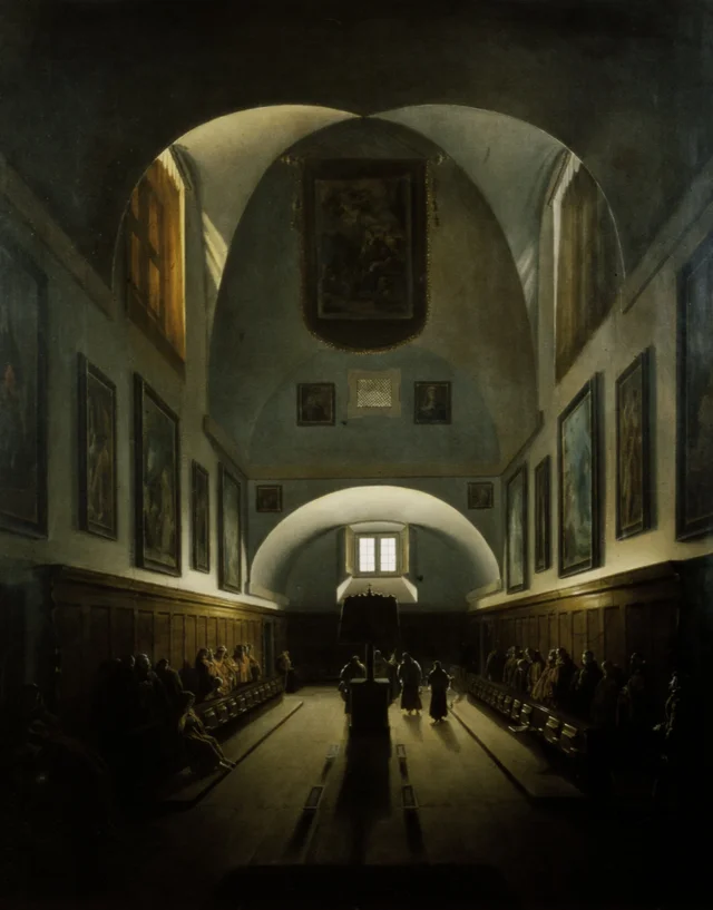 O coro da igreja dos Capuchinhos na praça Barberini, Roma, François Marius Granet