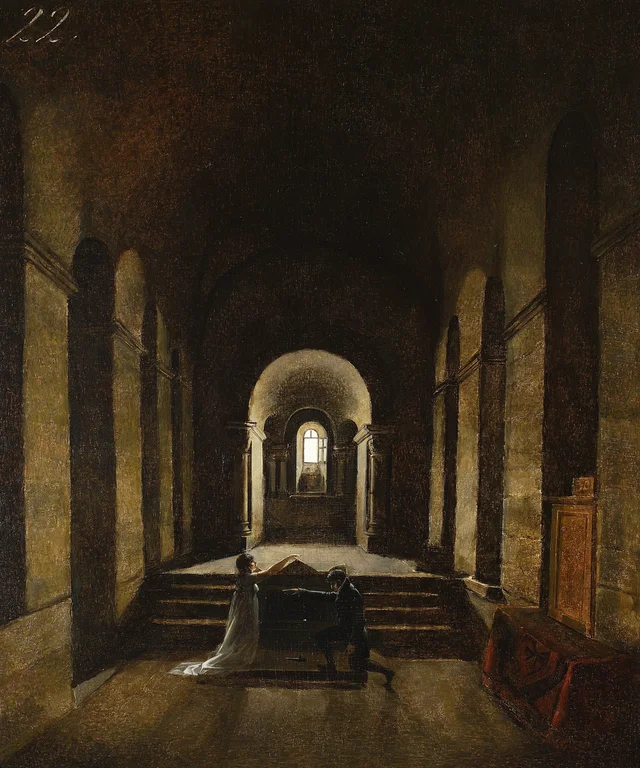 O juramento (interior de uma capela), François Marius Granet