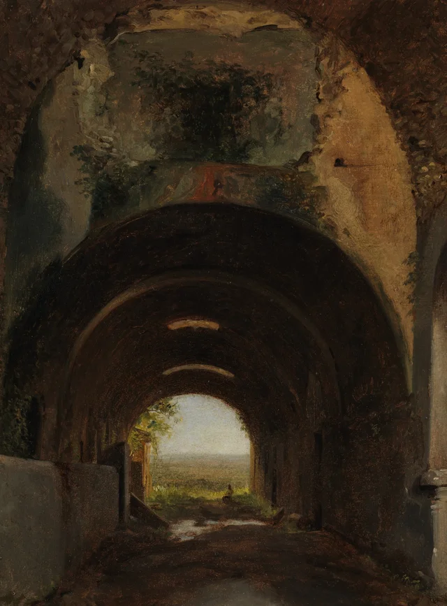 Vista nas cavalariças da villa de Mecenas, Tivoli, François Marius Granet
