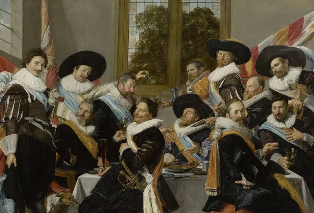 El banquete de los oficiales de la compañía de arcabuceros de San Adrián, Frans Hals