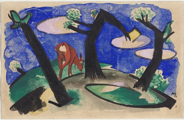 Landscape with Red Animal, Franz Marc