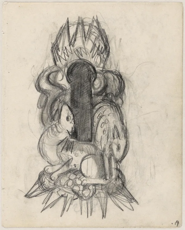 Design for a Keyhole Escutcheon "Two Fabulous Animals", Franz Marc