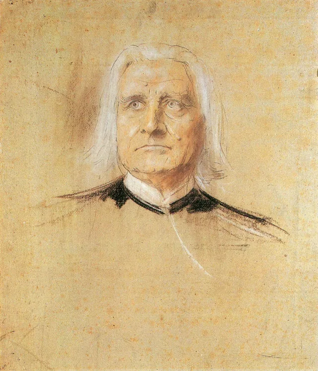 Franz Liszt, busto, estudo