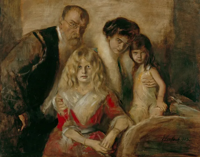 Franz von Lenbach avec sa femme et ses filles