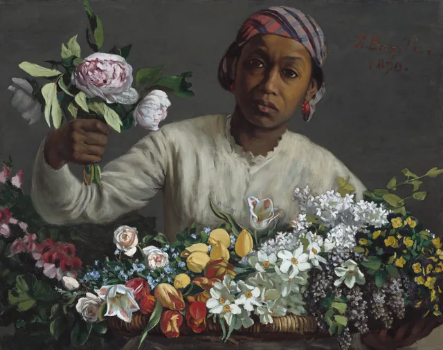Joven con peonías, Frédéric Bazille