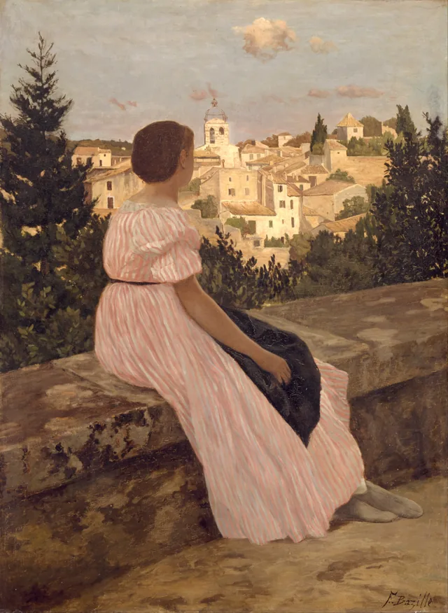 El vestido rosa, Frédéric Bazille