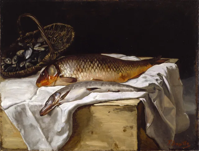 Bodegón con pescado, Frédéric Bazille