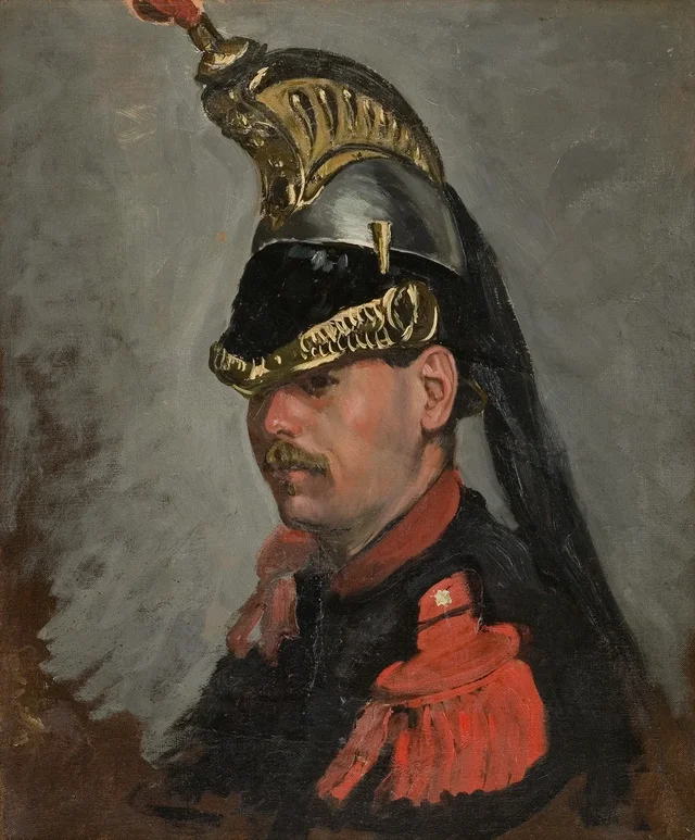 Retrato de Alphonse Tissié como coracero, Frédéric Bazille