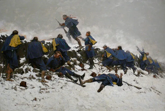 Through the Smoke Sprang the Daring Soldier, Frederic Remington