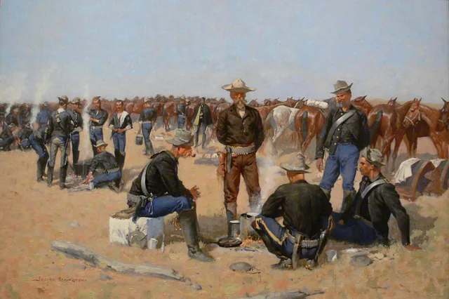 A Cavalryman's Breakfast on the Plains, Frederic Remington