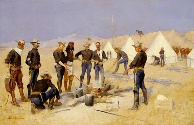Roasting the Christmas Beef in a Cavalry Camp, Frederic Remington