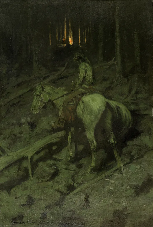 Apache Fire Signal, Frederic Remington
