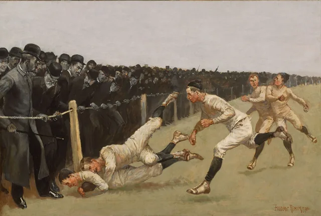 Touchdown, Yale vs. Princeton, Thanksgiving Day, Nov. 27, 1890, Yale 32, Princeton 0, Frederic Remington