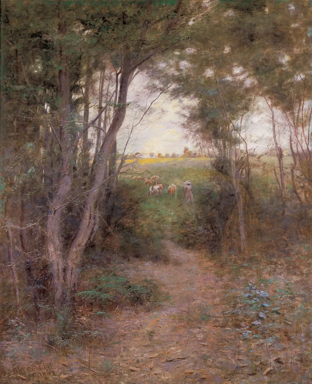 Uma clareira de árvores-do-chá, Frederick McCubbin