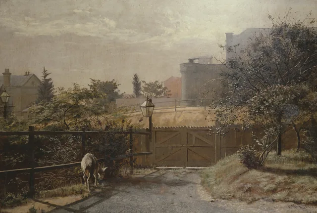 A prisão de Melbourne ao sol, vista dos jardins da Biblioteca Pública, Frederick McCubbin