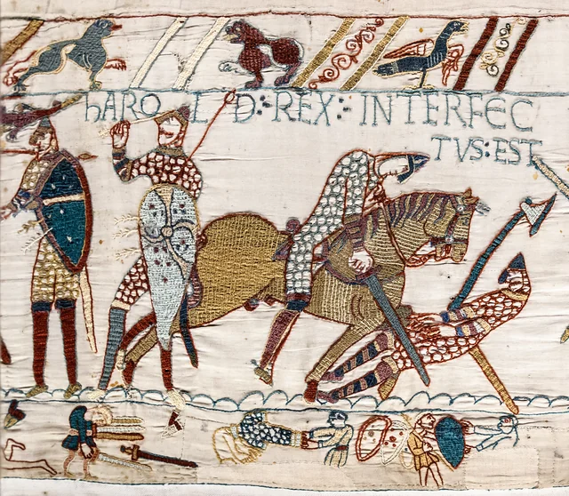 Bayeux Tapestry, scene 57: the death of King Harold