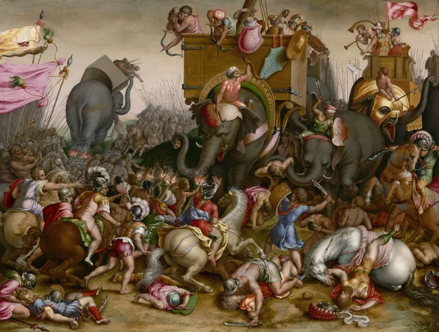 La batalla de Zama (según Cornelis Cort)