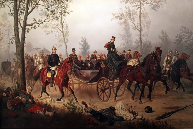 Napoleón III conducido por Bismarck ante el rey Guillermo I, Wilhelm Camphausen