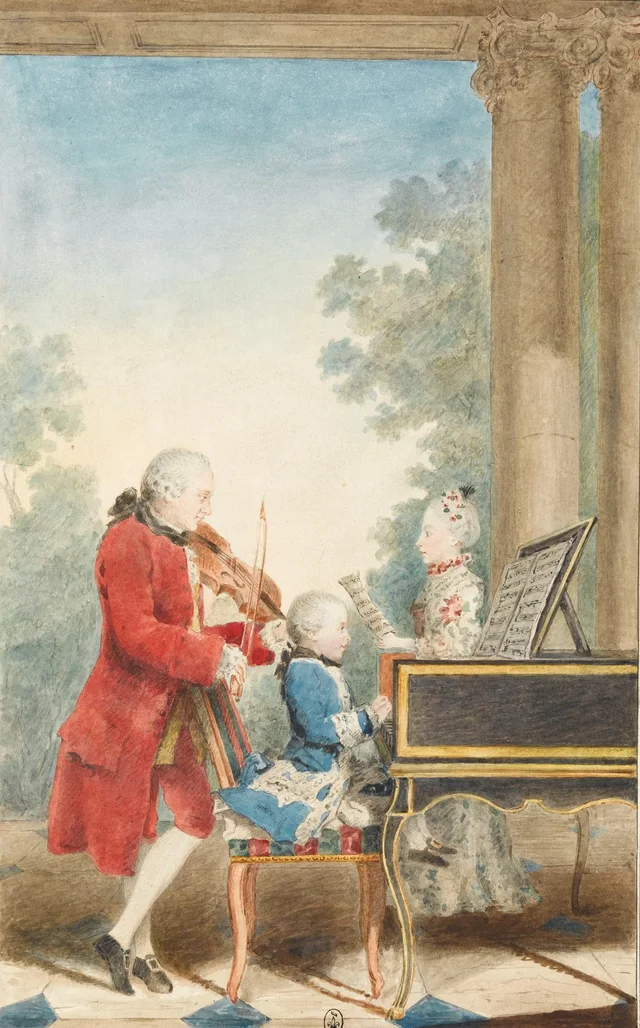 The child Mozart, his father and his sister
