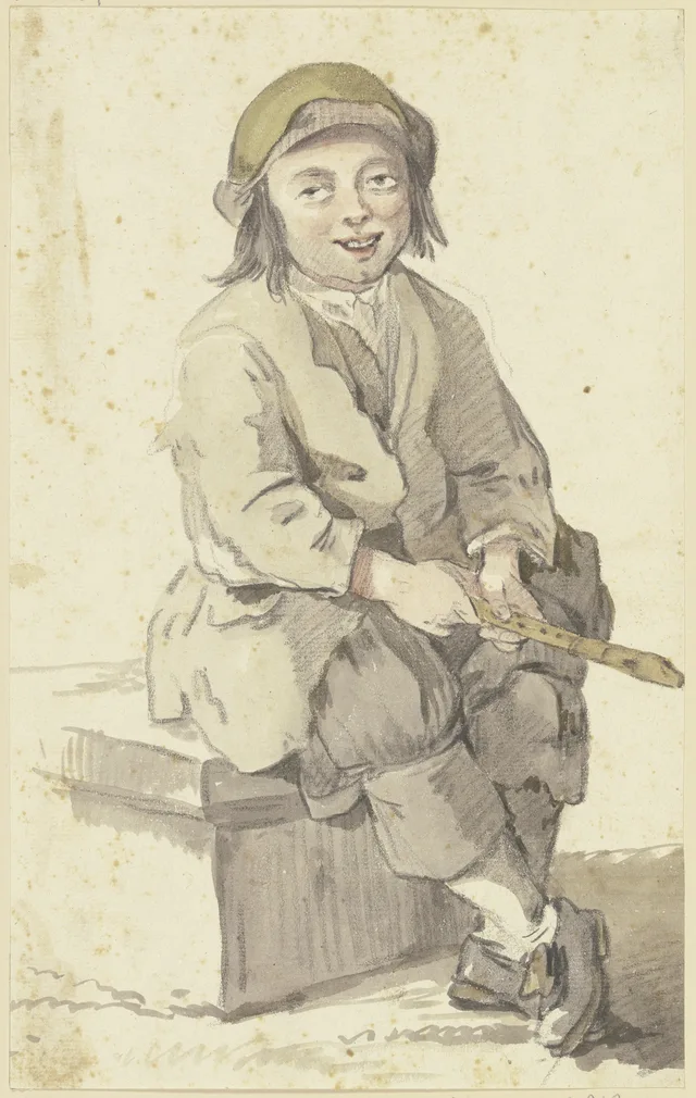 Seated Boy Holding a Clarinet