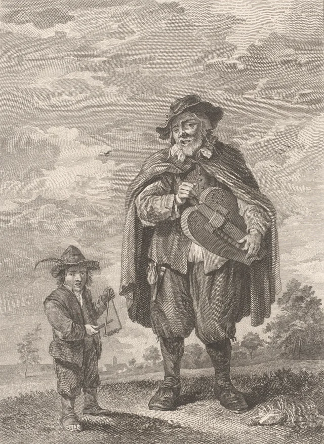 Le Vieleur (The Hurdy-Gurdy Player), after David Teniers the Younger