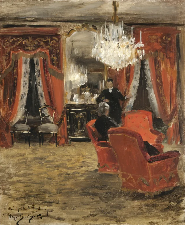 Intérieur chez les Fürstenberg à la lumière électrique