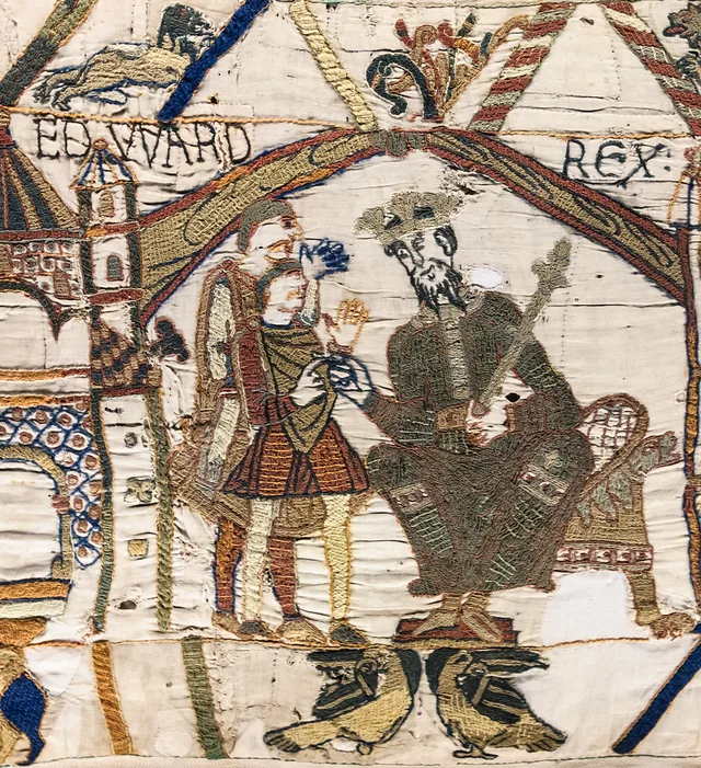 Bayeux Tapestry, scene 1: King Edward (EDWARD REX)