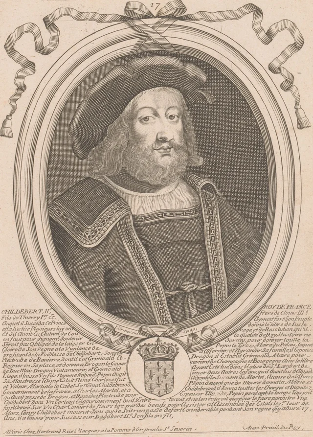 Portrait de Childebert IV (« Childebert II » dans la numérotation ancienne)