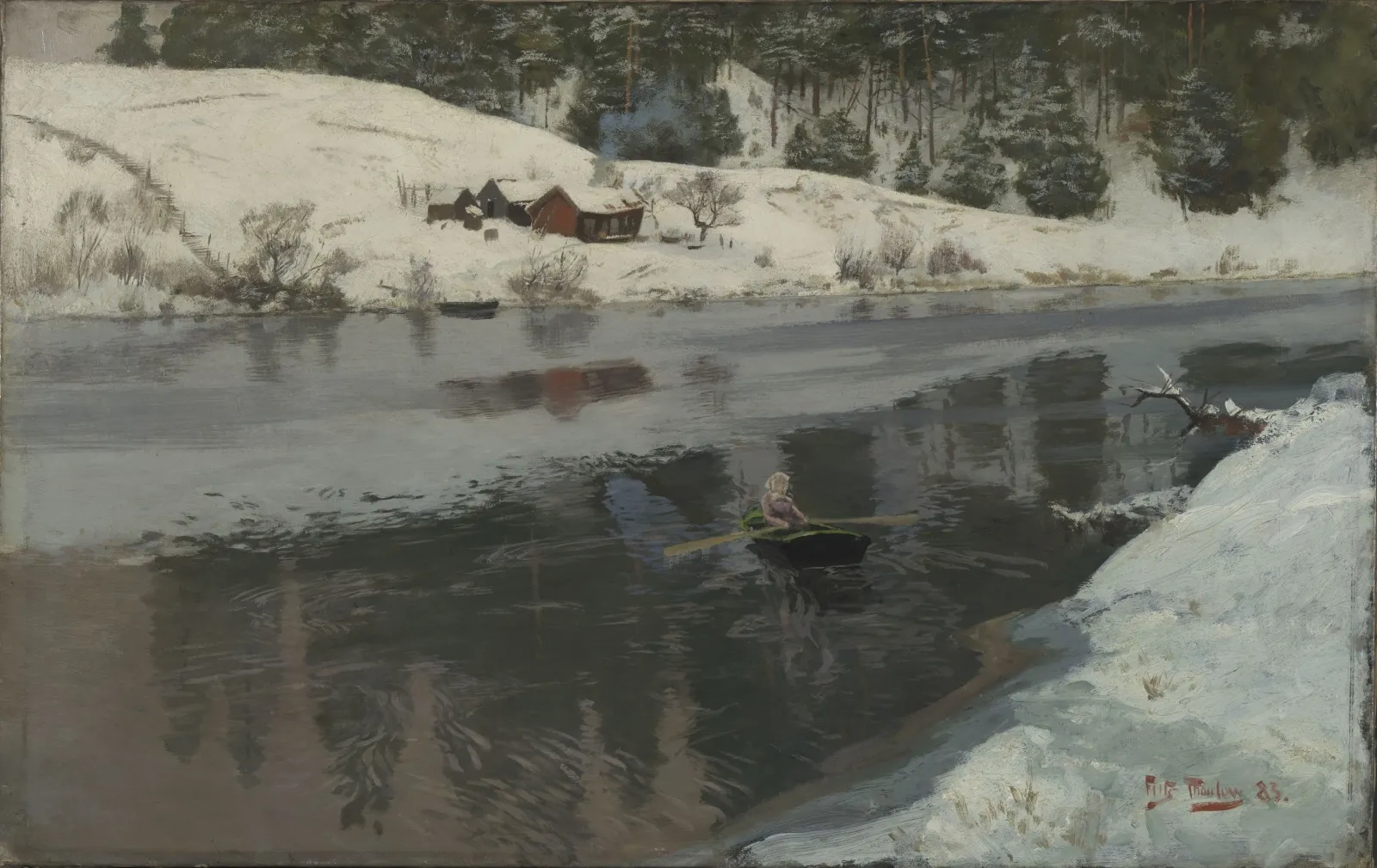 Winter at the River Simoa, Frits Thaulow