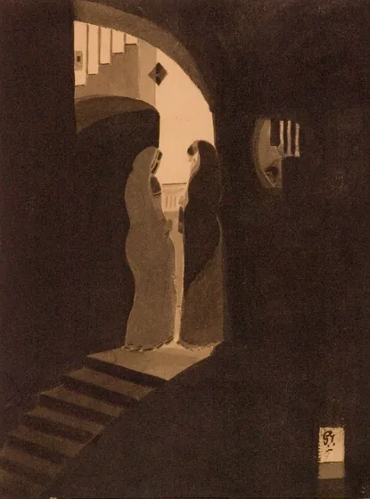 Meeting at the Staircase — Gaganendranath Tagore
