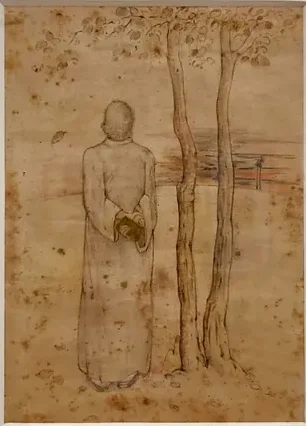 Portrait of Rabindranath Tagore — Gaganendranath Tagore