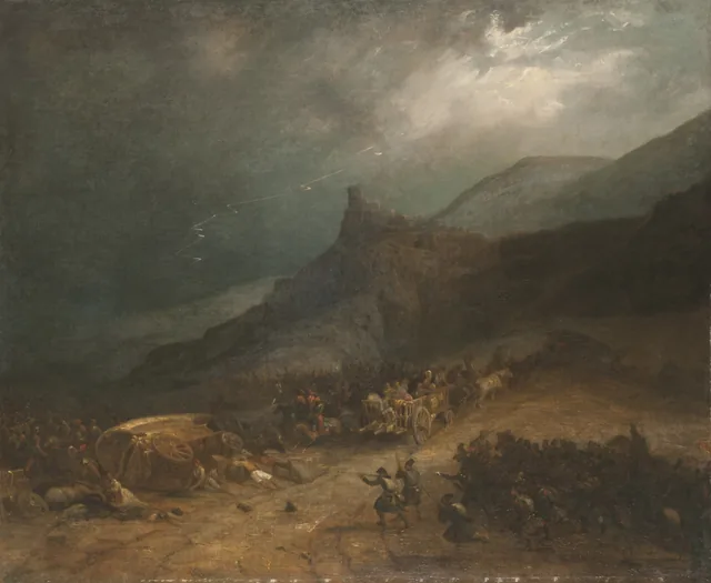 Attack on a Carlist Convoy (The Battle of Arlabán), Genaro Pérez Villaamil