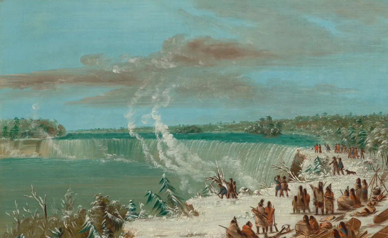 Portage Around the Falls of Niagara at Table Rock, George Catlin