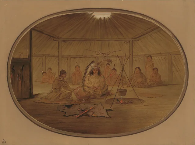 Catlin Feasted by the Mandan Chief