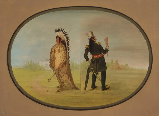 Assinneboine Chief before and after Civilization